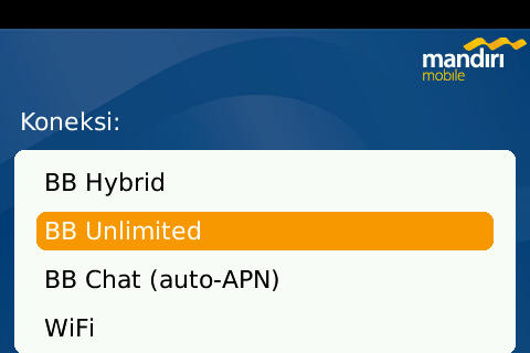 Mandiri Mobile Apps Network Setting