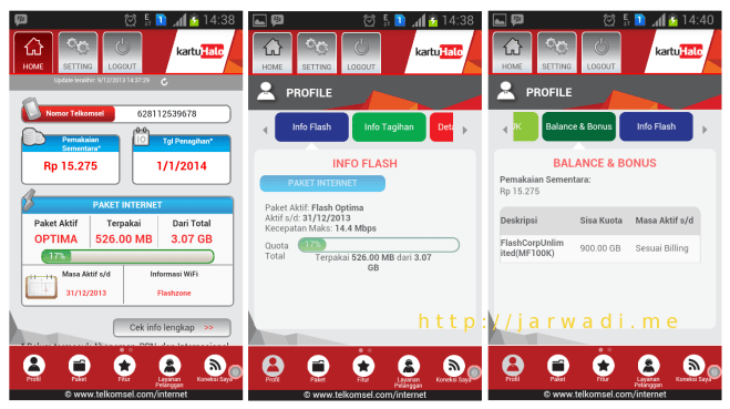 Halaman Utama Aplikasi MyTelkomsel yang informatif