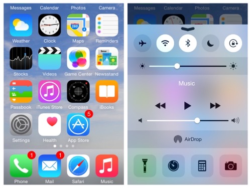 Home Screen iOS 8 on iPhone 5s