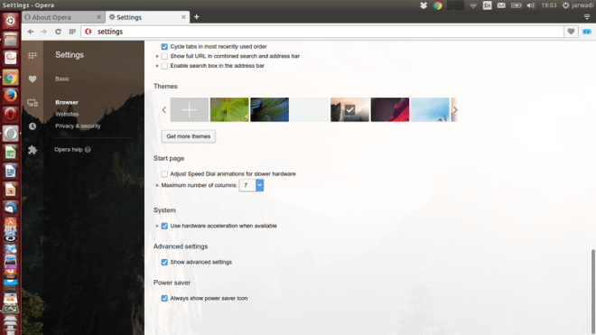 Power Saving di Opera Developer 39.0