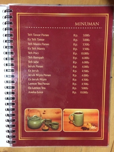 Daftar Harga di Kedai Nyah Tanli 4