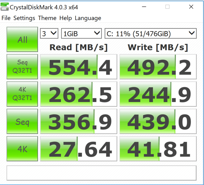 Crystal Diskmark Benchmark Result