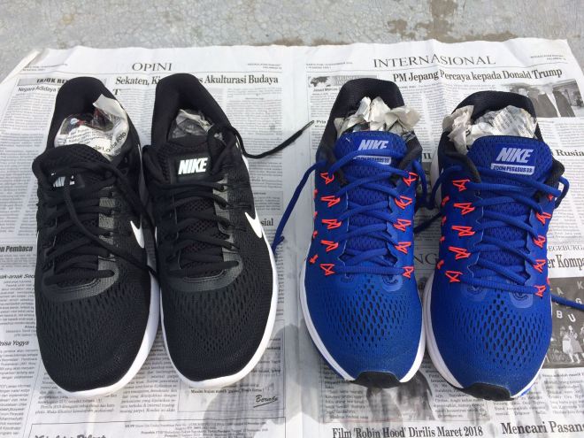 Mencuci Nike Zoom Pegasus 33 dan Nike Lunarglide 8