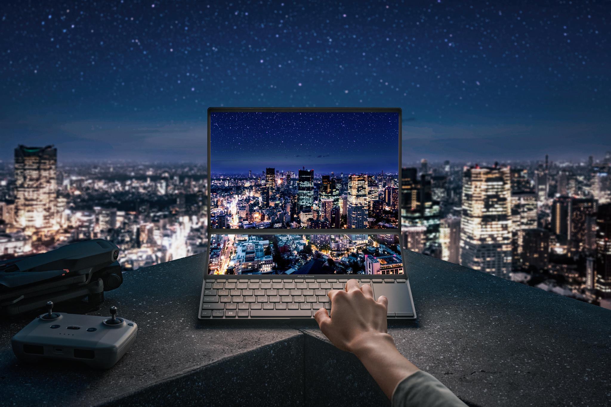 A computer on a ledge overlooking a city
Description automatically generated with low confidence